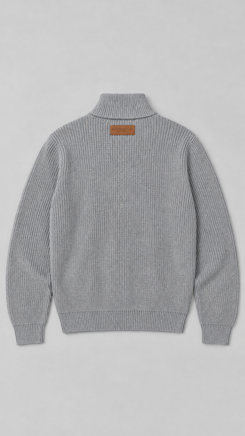 The Stone Grey Full-Zip Knit