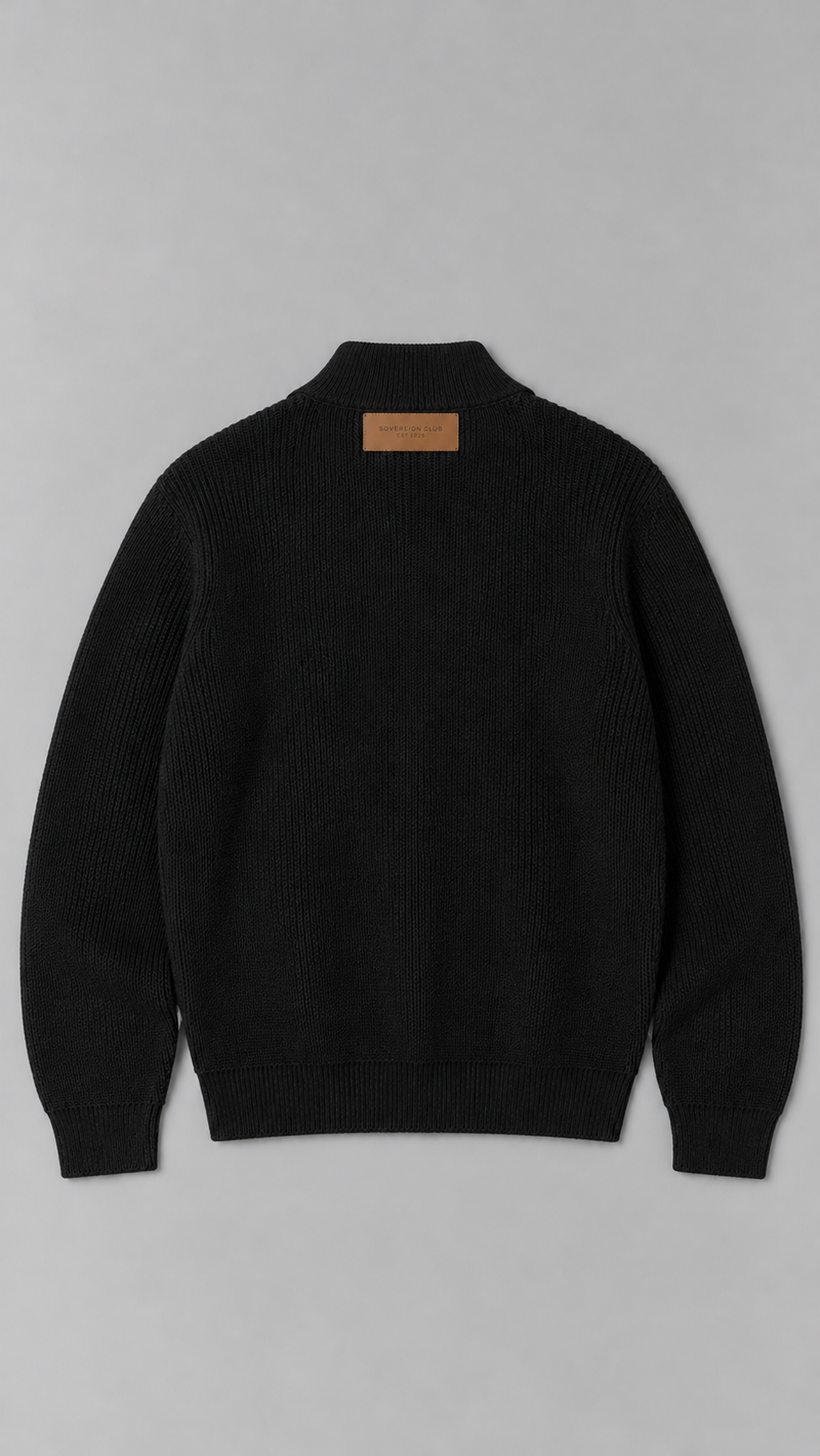 The Noir Quarter-Zip Knit