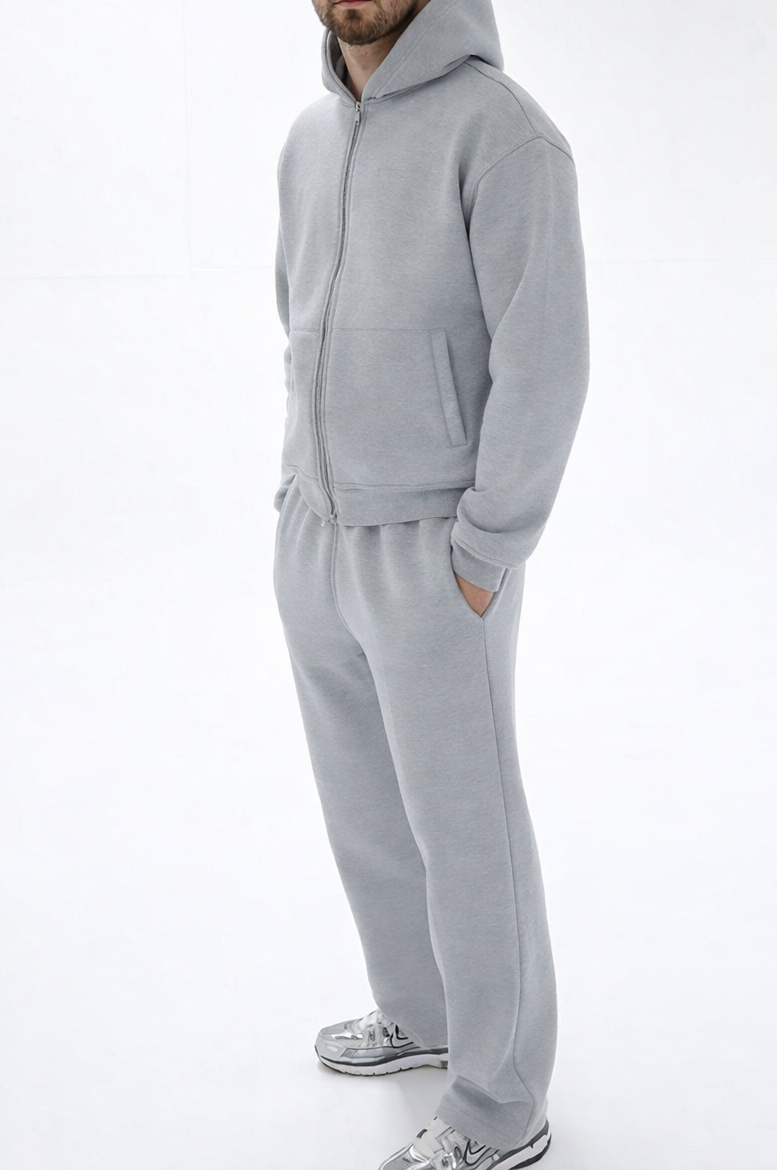 The Signature Everyday Grey Zip-Up Hoodie