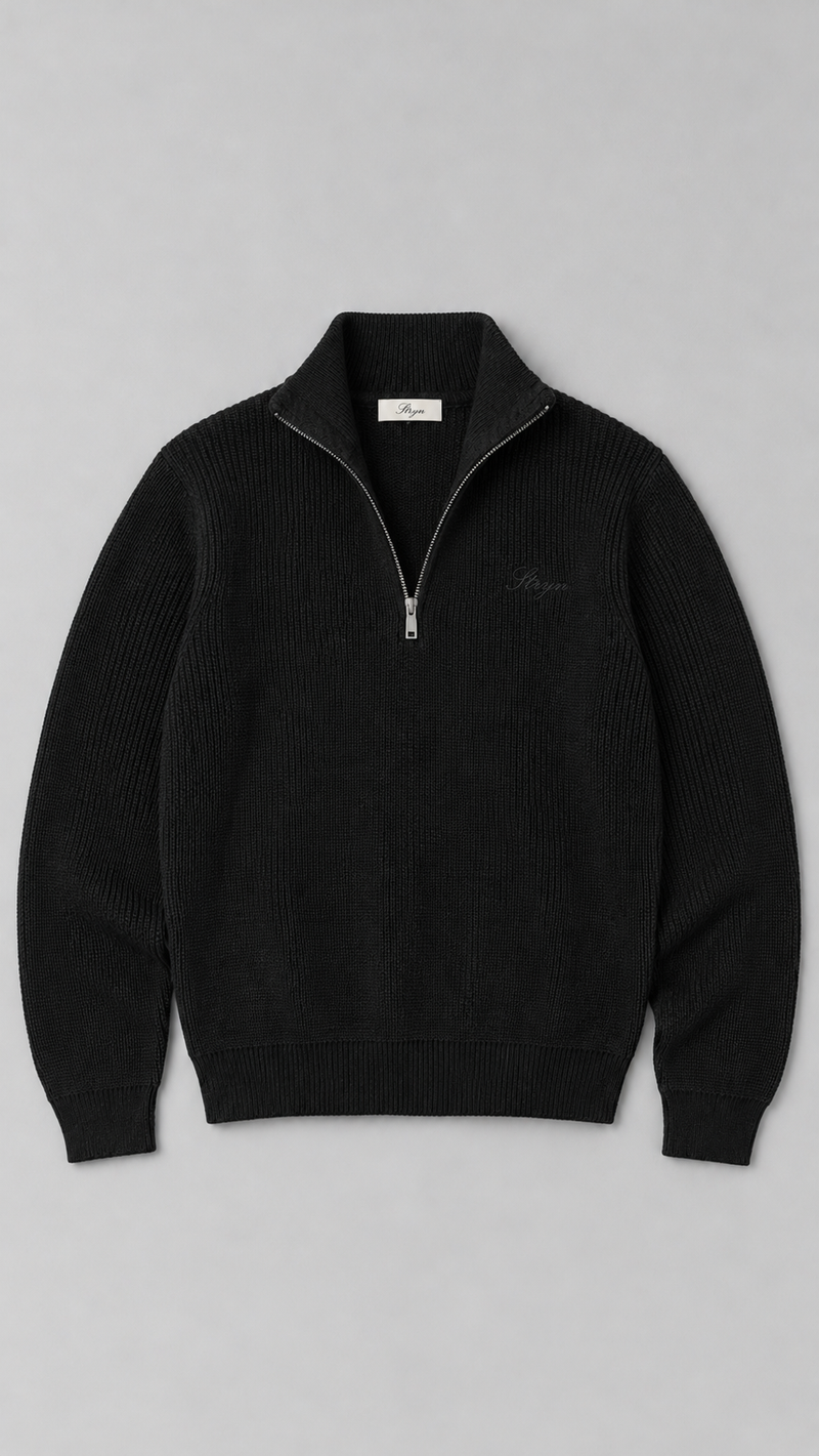 The Noir Quarter-Zip Knit