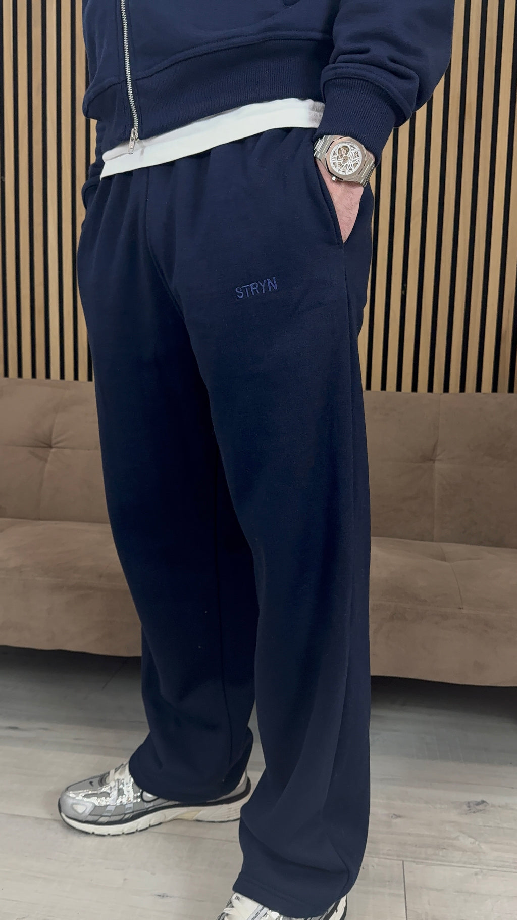 The Signature Everyday Navy Uncuffed Joggers