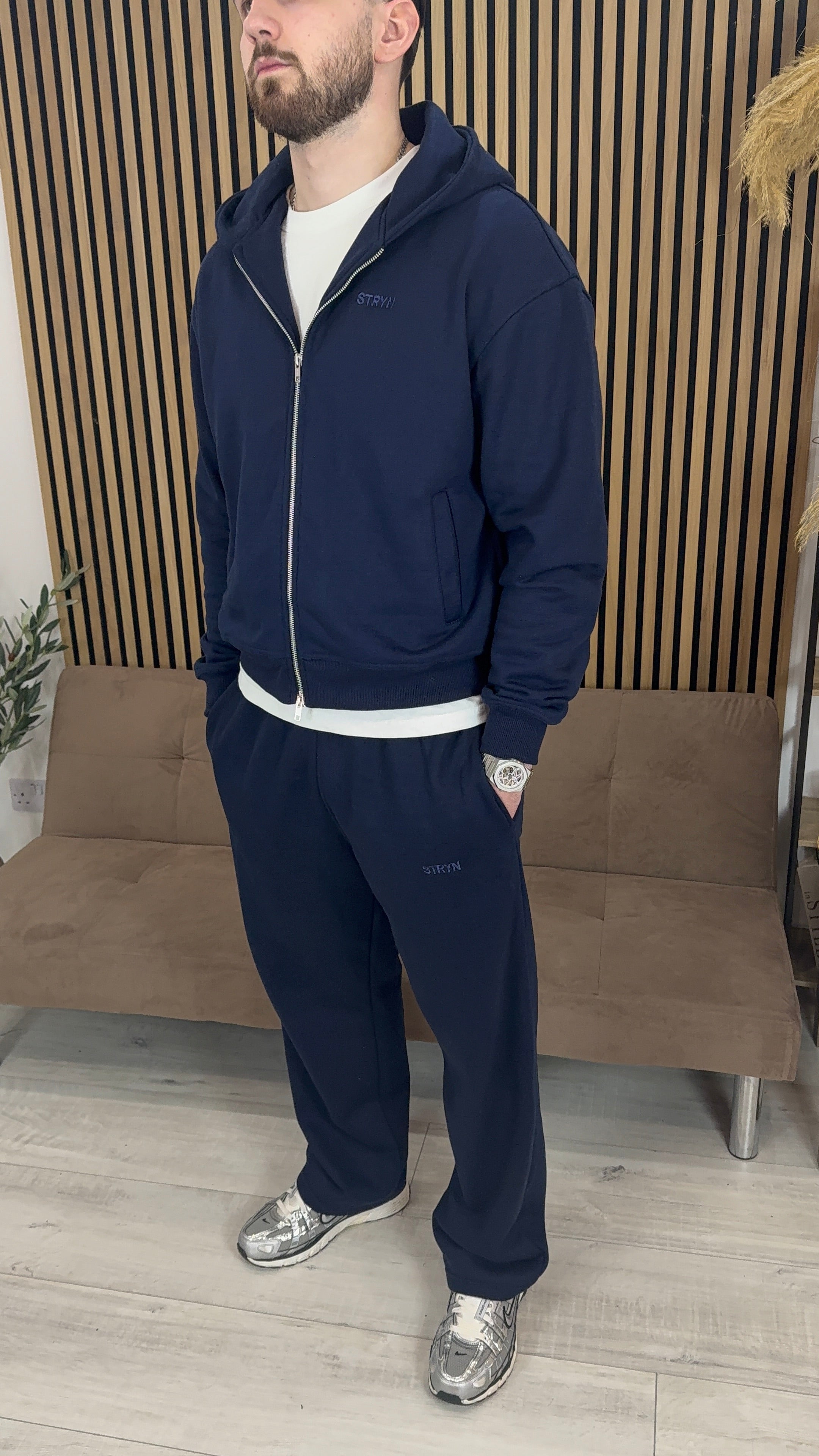 The Signature Everyday Navy Uncuffed Joggers