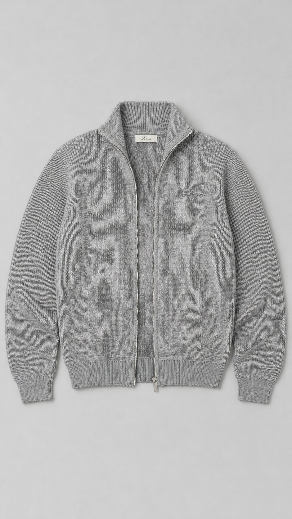 The Stone Grey Full-Zip Knit