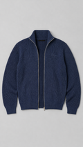 The Signature Navy Full-Zip Knit