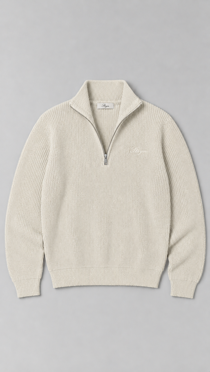 The Ivory Quarter-Zip Knit