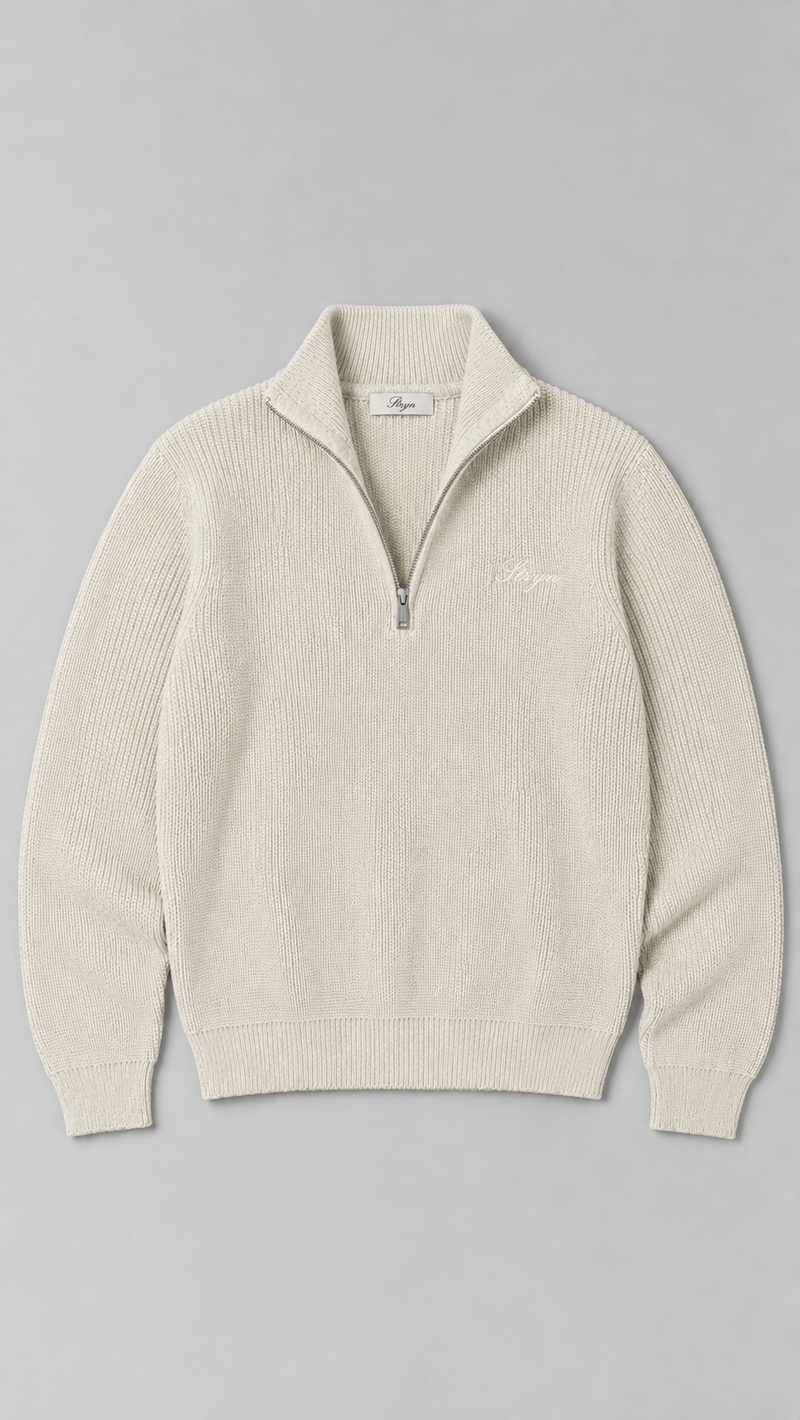 The Ivory Quarter-Zip Knit