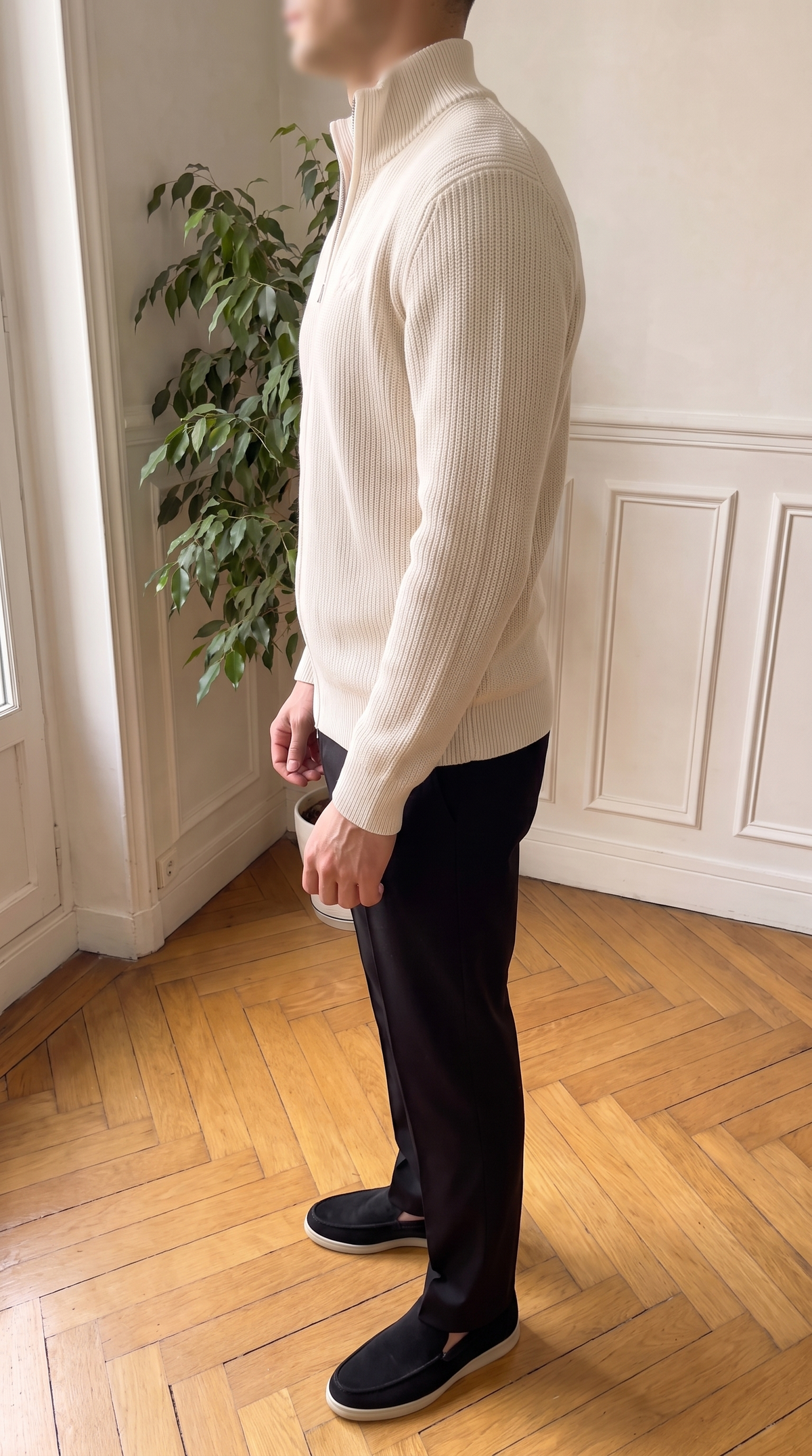 The Ivory Quarter-Zip Knit